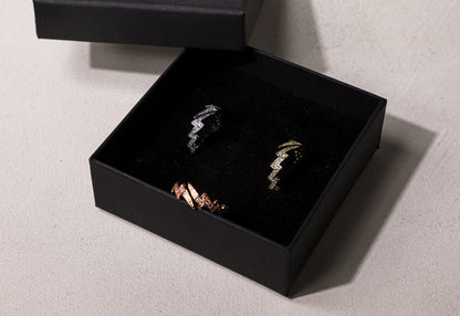 edoa Pave Diamond Lightning Adjustable Ring
