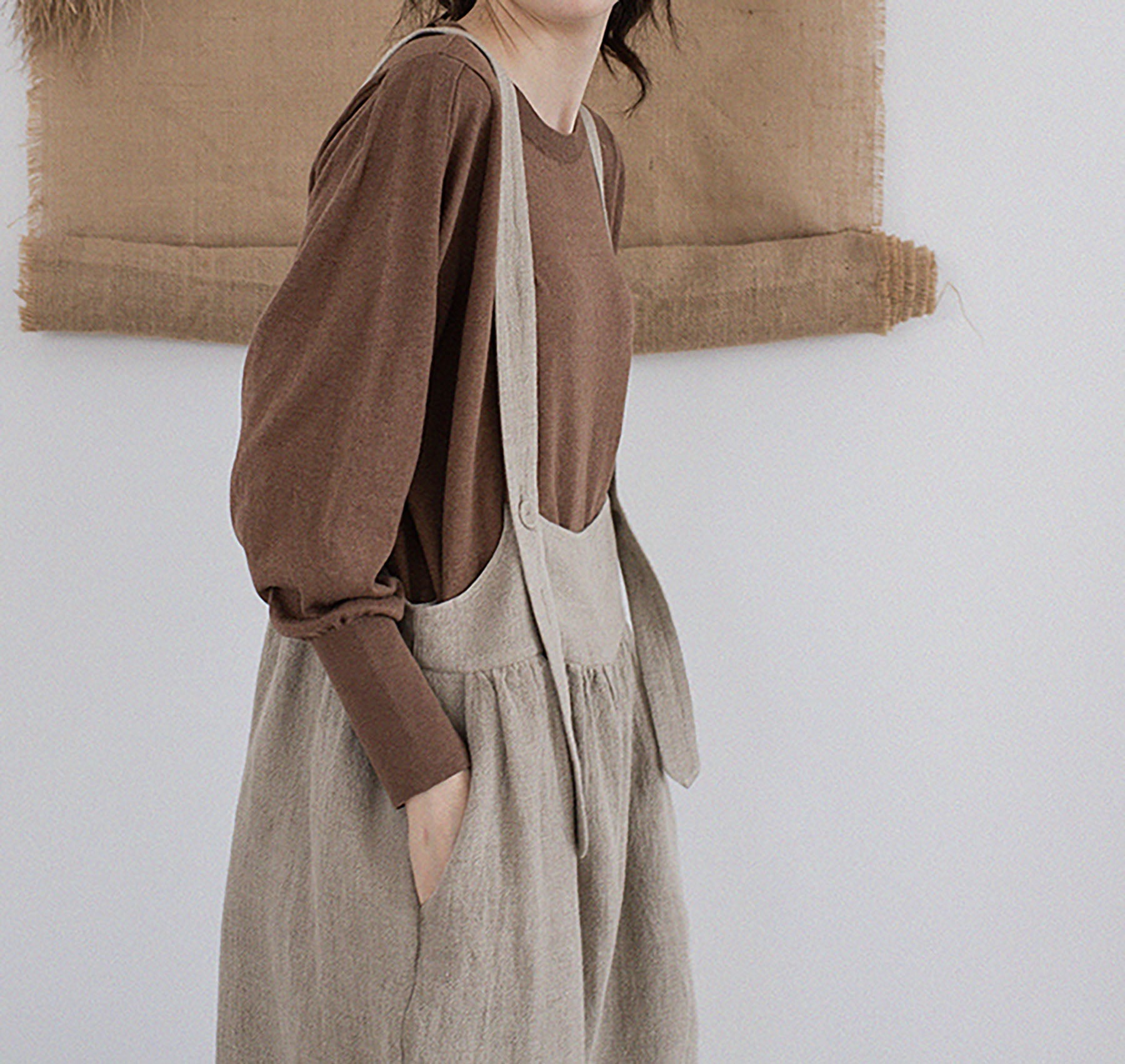 edoa Loose Flax Linen Salopette