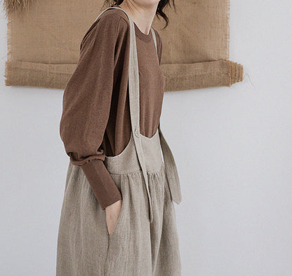 edoa Loose Flax Linen Salopette