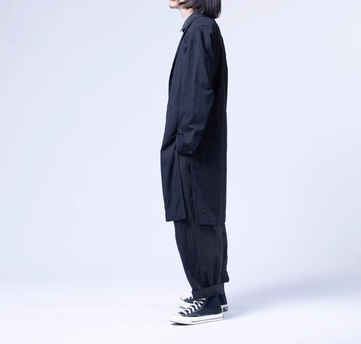 edoa Loose Men's Lightweight Stretched Cotton Minimalism Coat