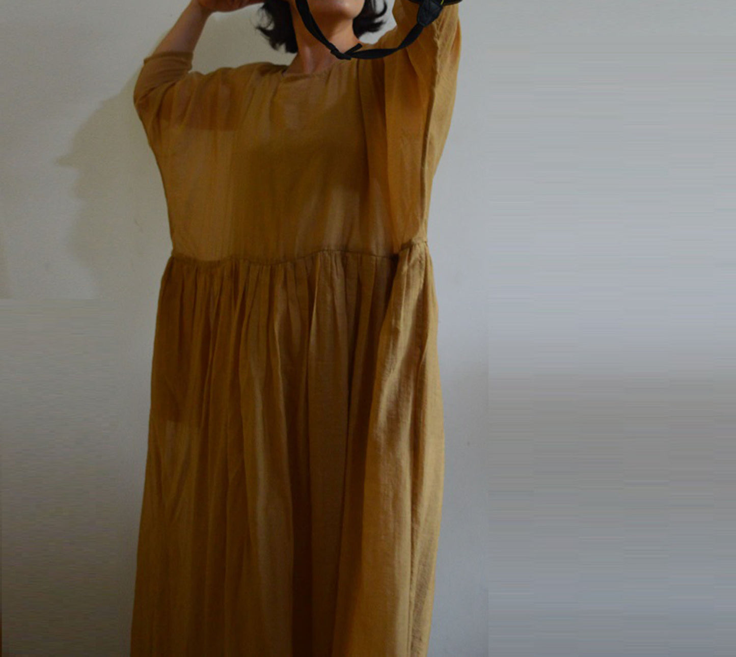edoa Oversized Silk Cotton Blend Gauze Dress