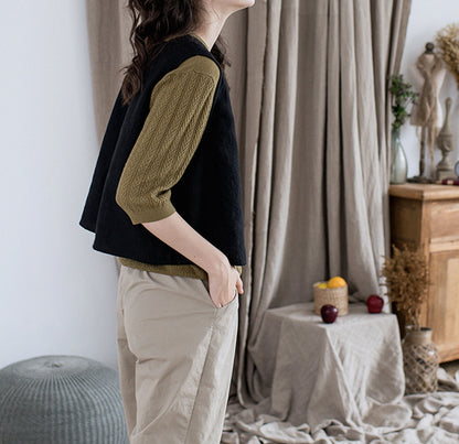 edoa Heavy Weight Washed Linen Vest 