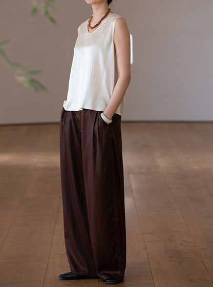 edoa Pure Silk Satin Tank Top