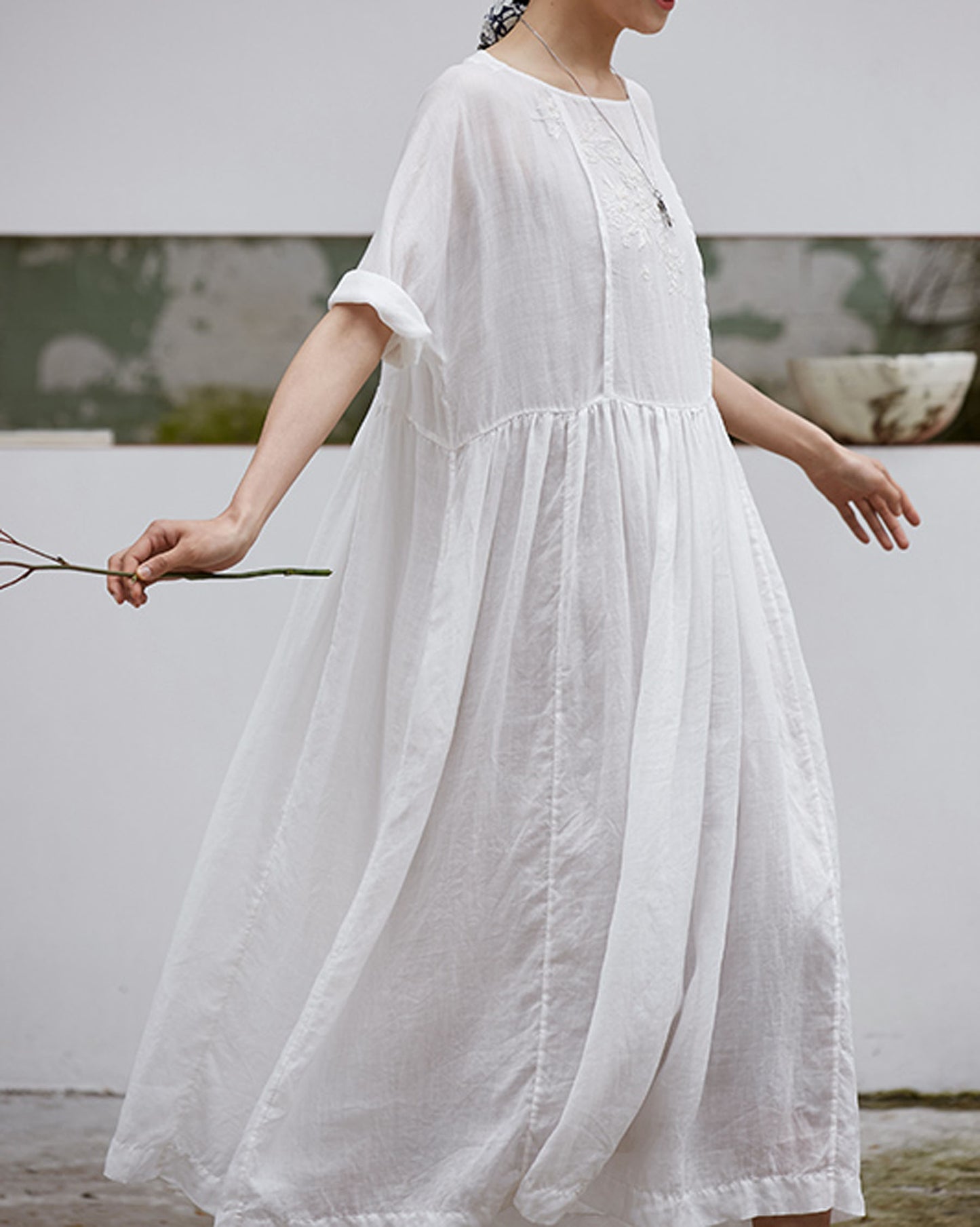 edoa High Counted Ramie Tunic Dress