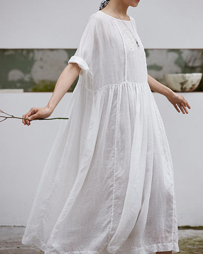 edoa High Counted Ramie Tunic Dress