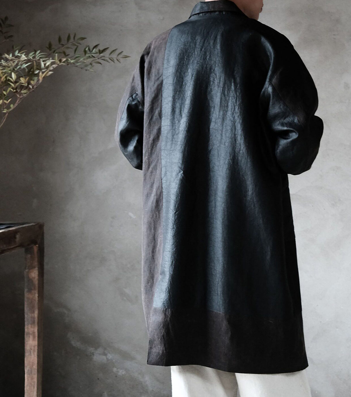 edoa Mud Tussah Silk Patchwork Coat