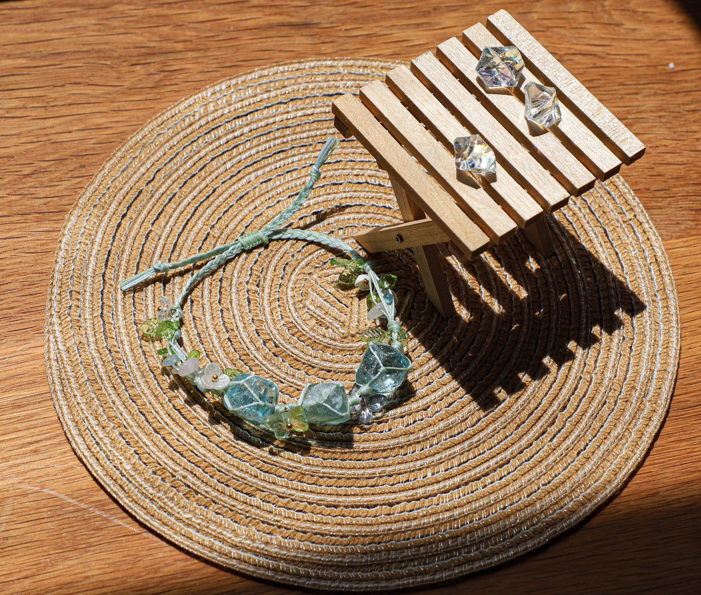 edoa Ethereal Blue Butterfly Braided Bracelet