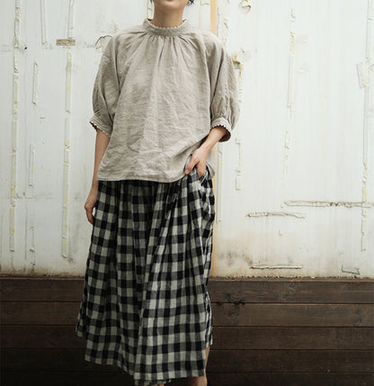 edoa Half Sleeve French Linen T Shirt