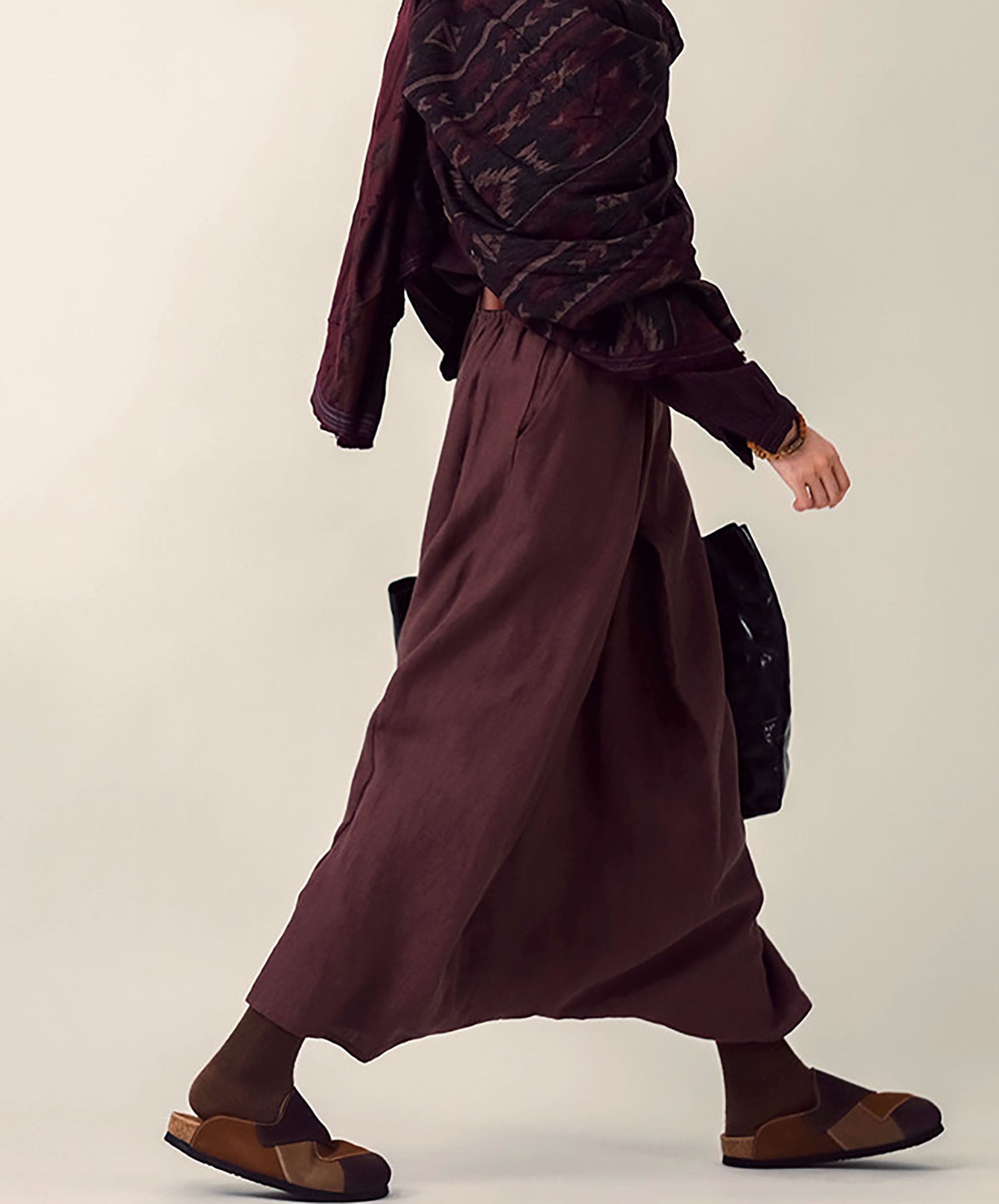 edoa Loose Drop Crotch Heavy Weight Linen Harem Pants