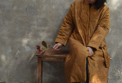 edoa Distressed Dupioni Silk Quilted Coat