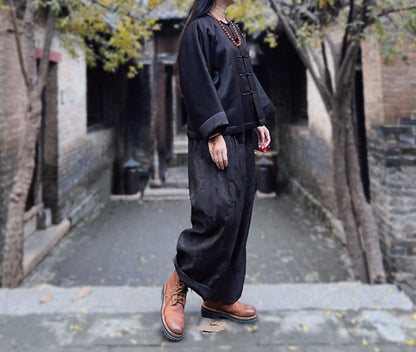 edoa Luxury Mud Silk Charmeuse Padded Chinese Jacket