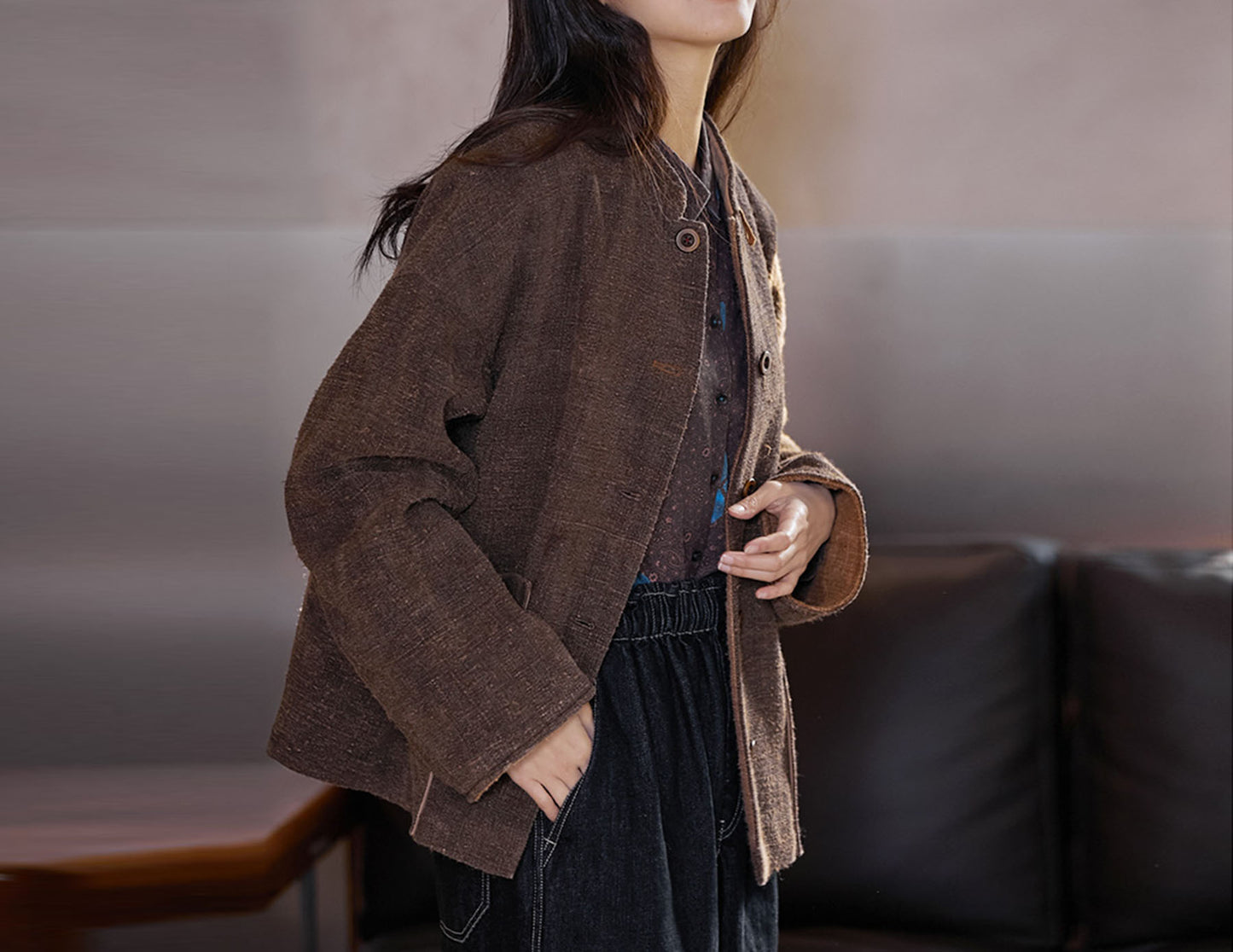 Mud Tussah Silk Padded Jacket ja0033 P325