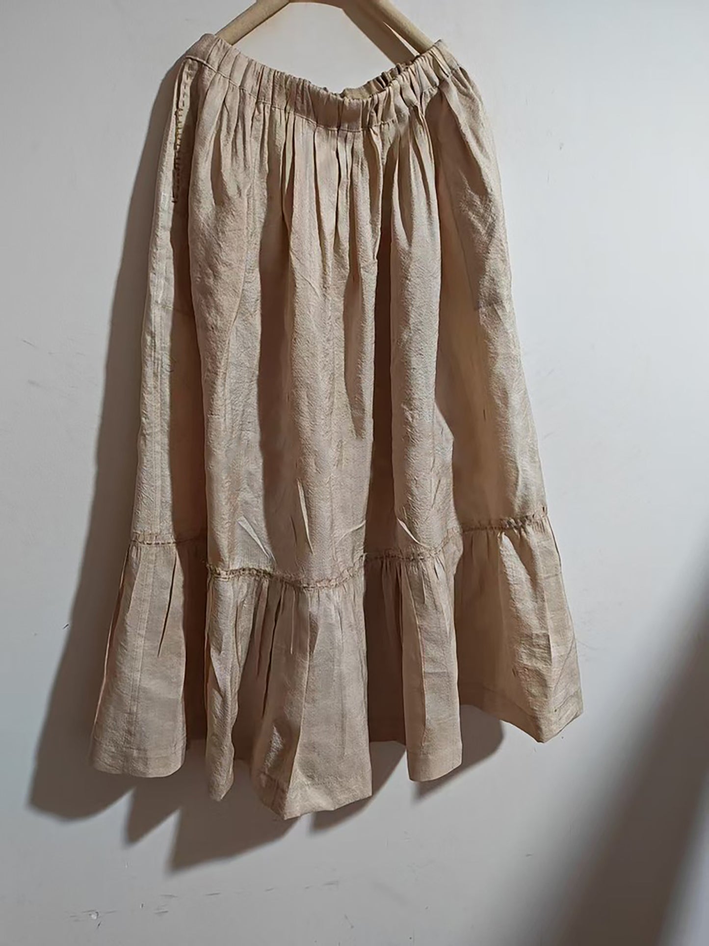 Undyed Tussah Silk Ruffle Skirt sk0080 X319
