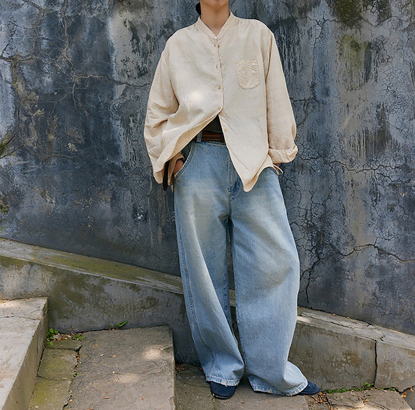 edoa Dupioni Tussah Silk Chinese Over Blouse