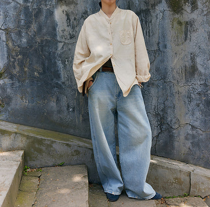 edoa Dupioni Tussah Silk Chinese Over Blouse