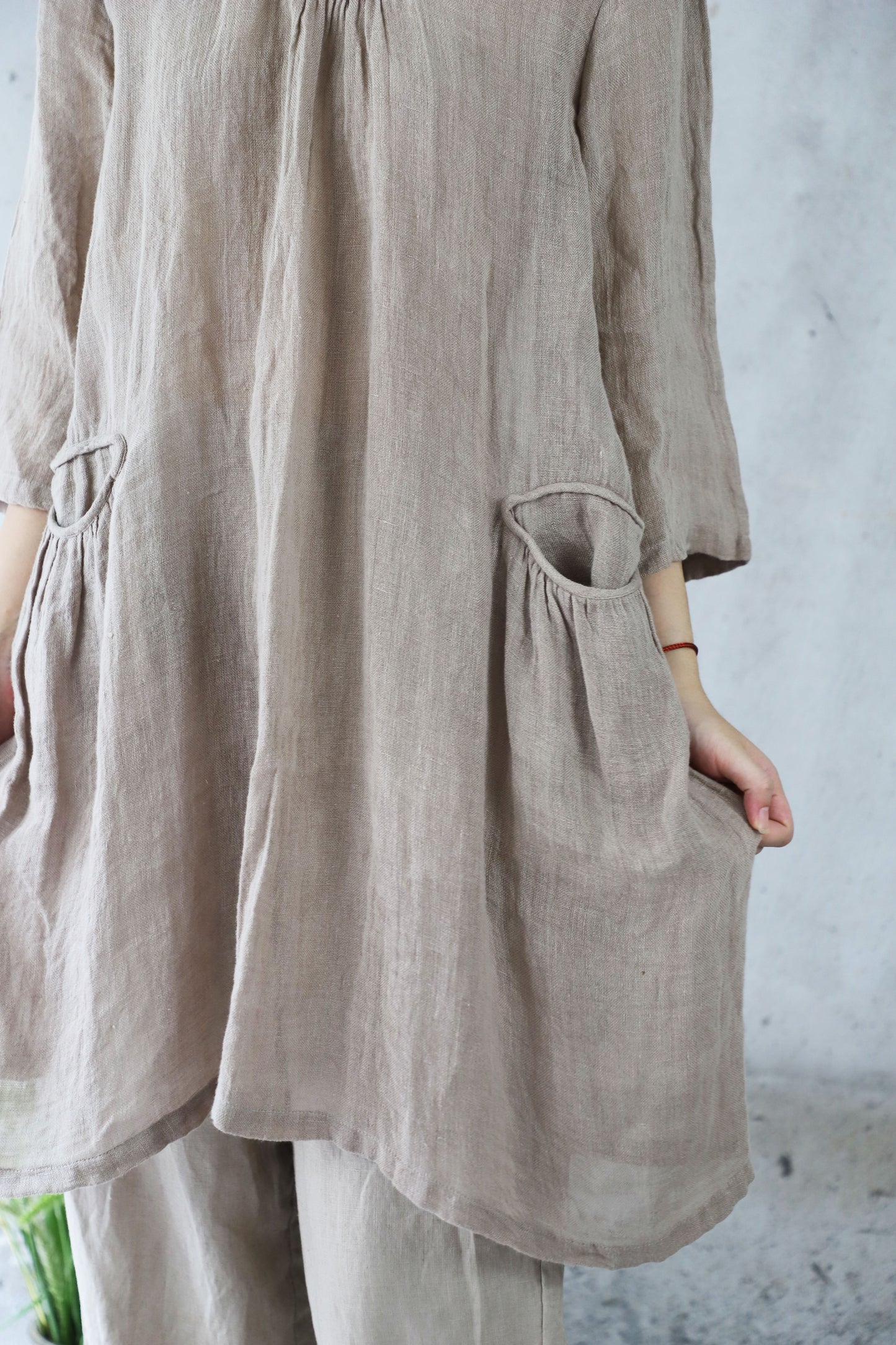 edoa Flare sleeves Linen Gauze Blouse
