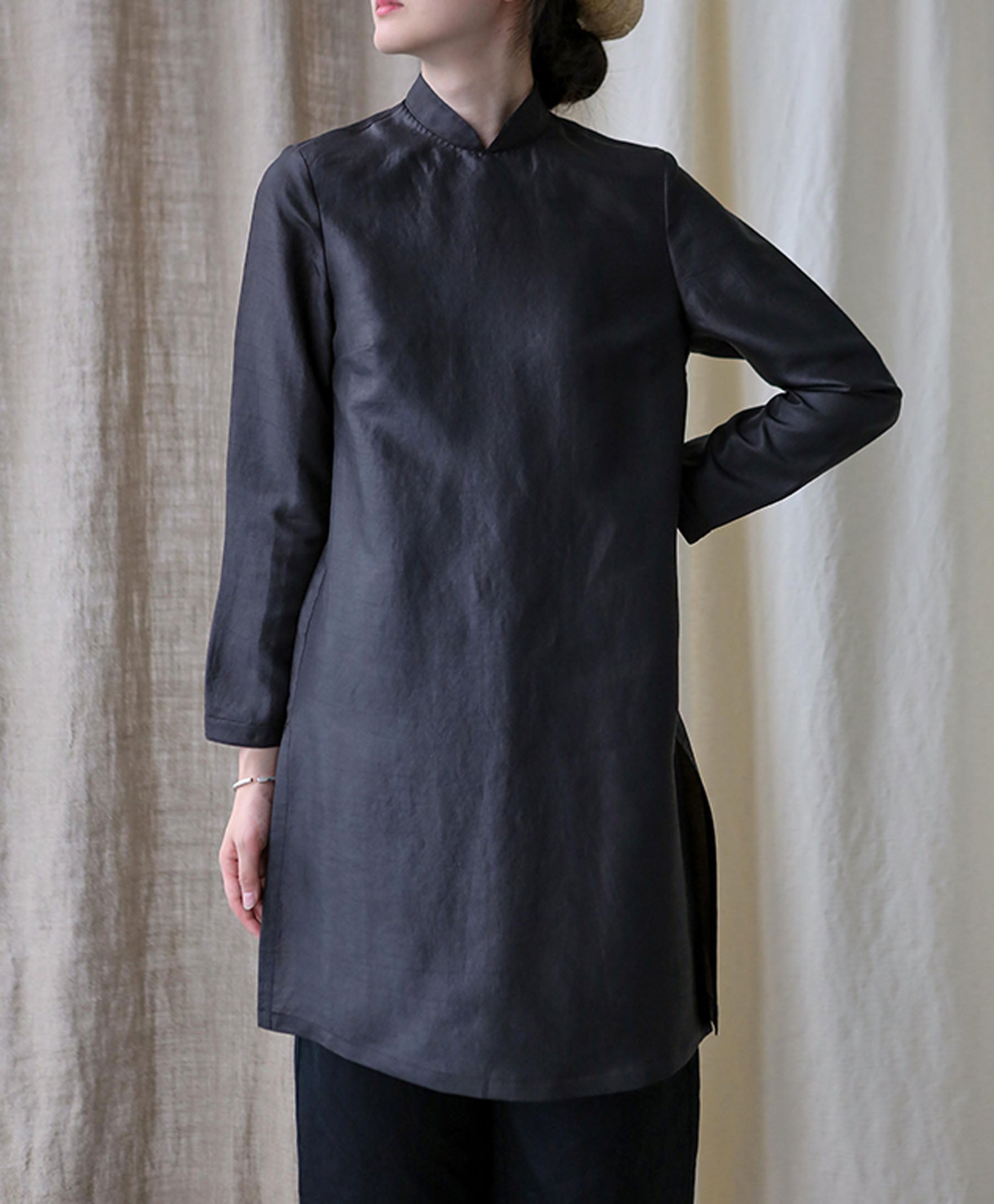 edoa Mud Silk Qipao Dress