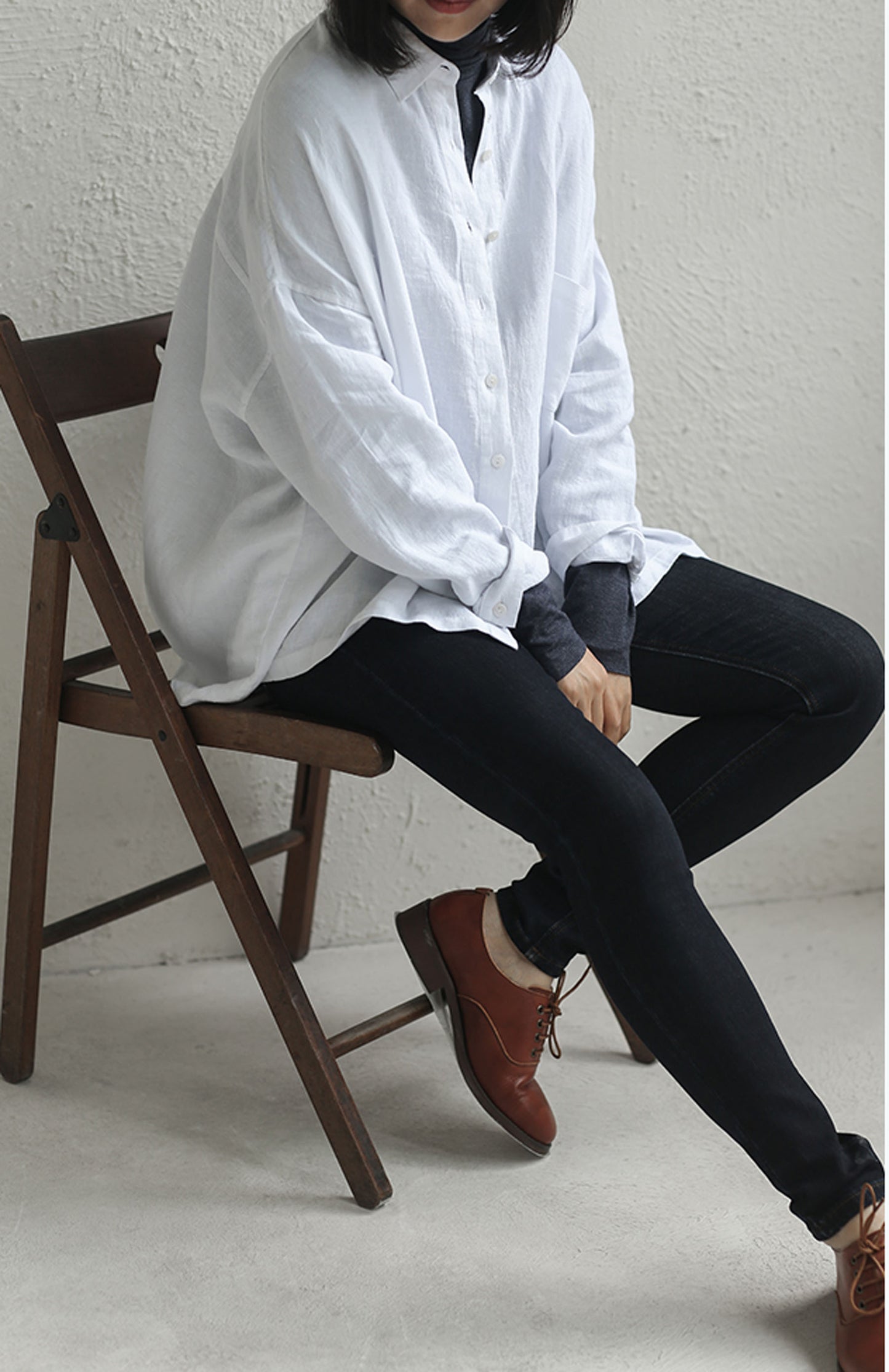 edoa  Loose Linen Shirt