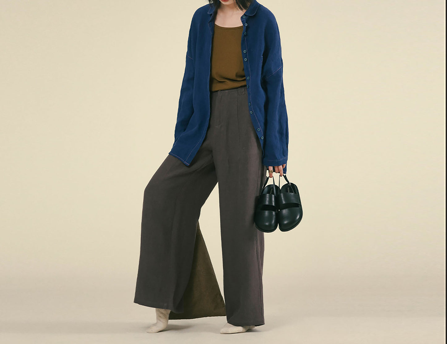 edoa Wide Leg Linen Pants 