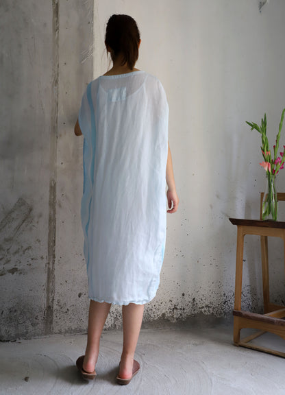 edoa Striped Ramie Oversized Circle Dress