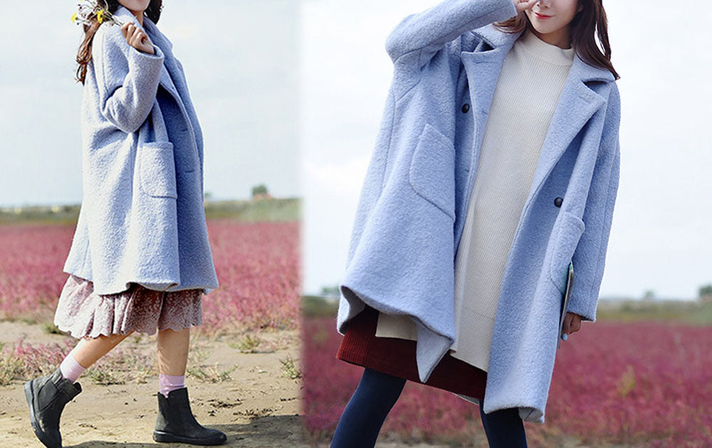 edoa  Loop-Yarns Wool Oversized Coat 