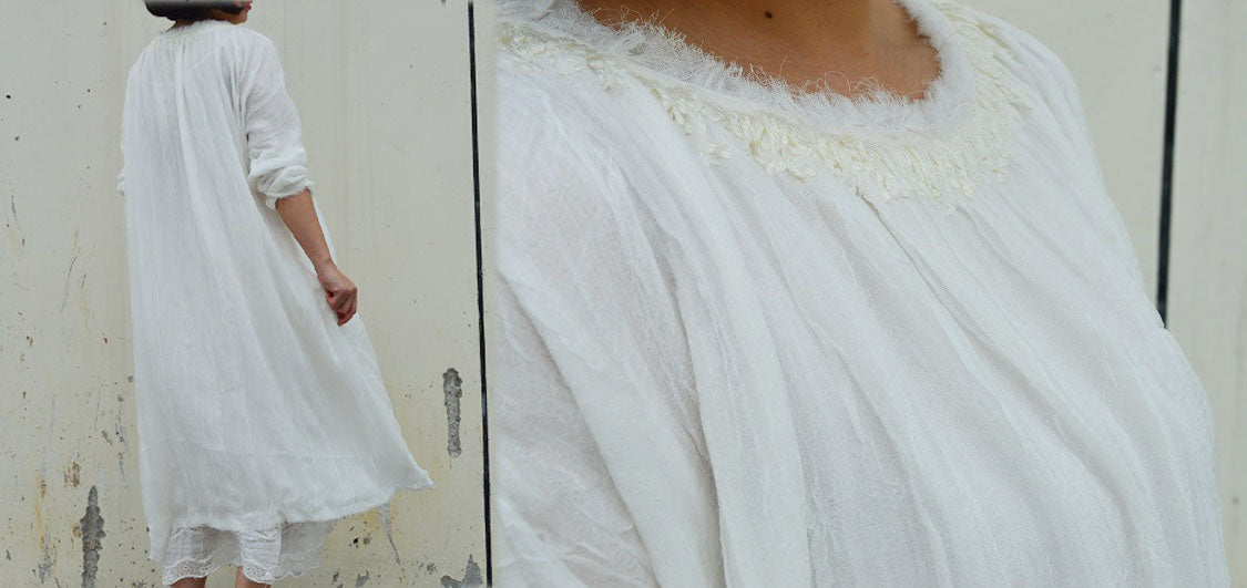 edoa Layered Mulberry Silk Fairy Dress 