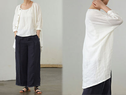 edoa Off White French Linen Jacket