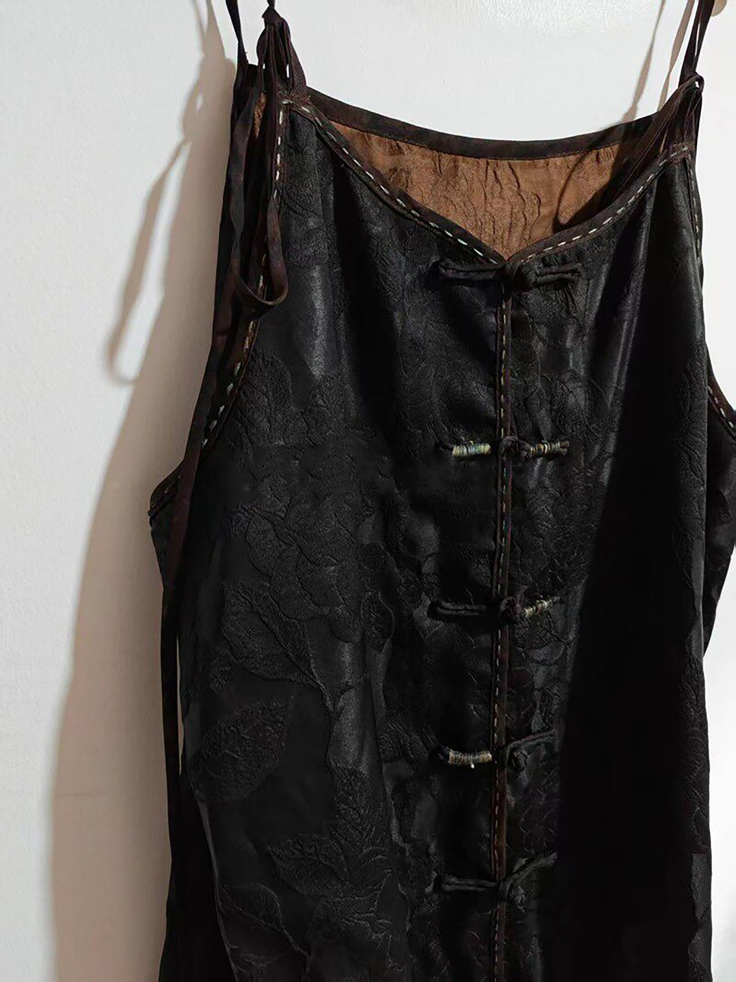 Mud Silk Jacquard Dudou Inspired Cami Top to0318 X316