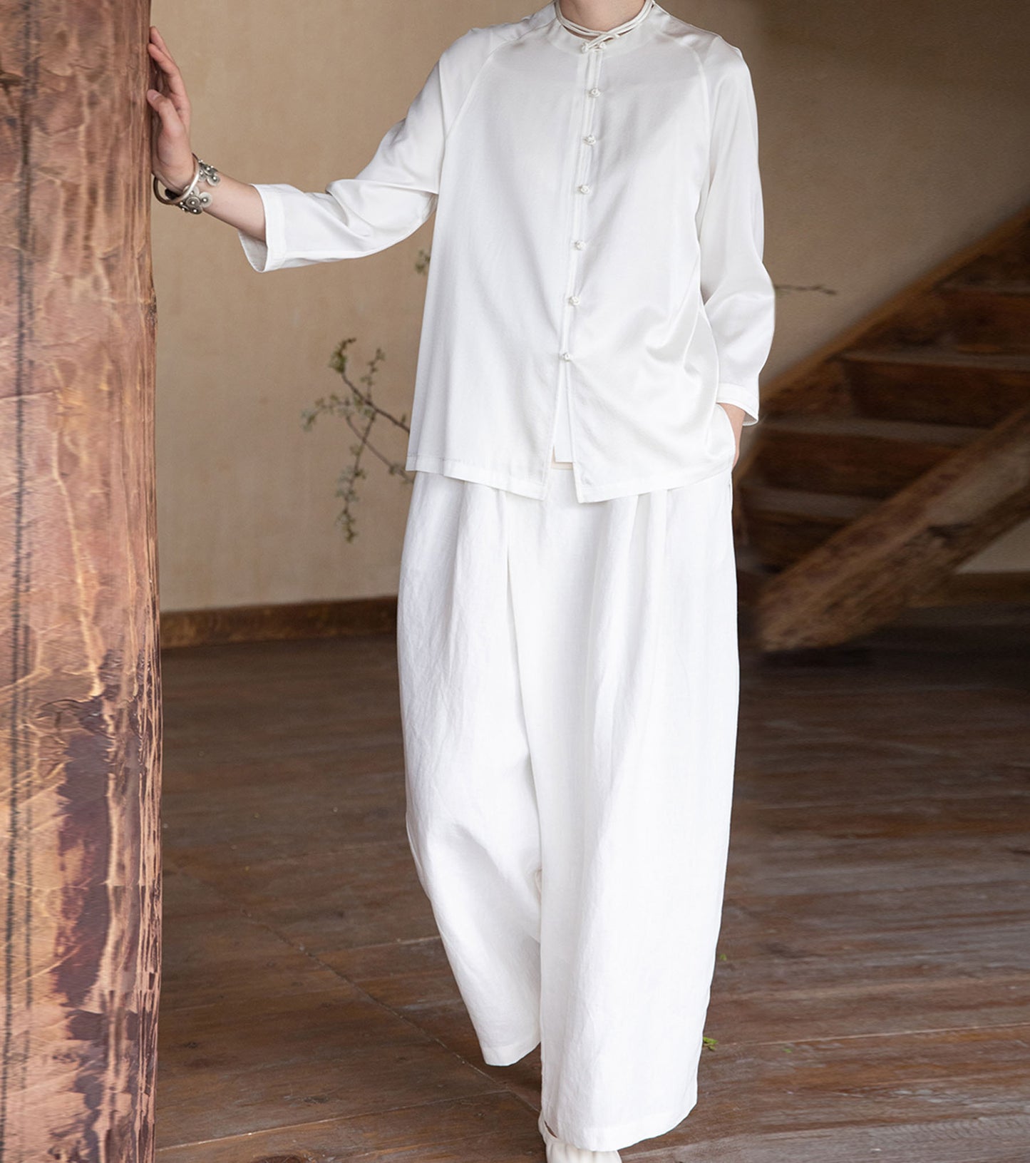 edoa Heavy Weight Linen Wide-leg Pants 