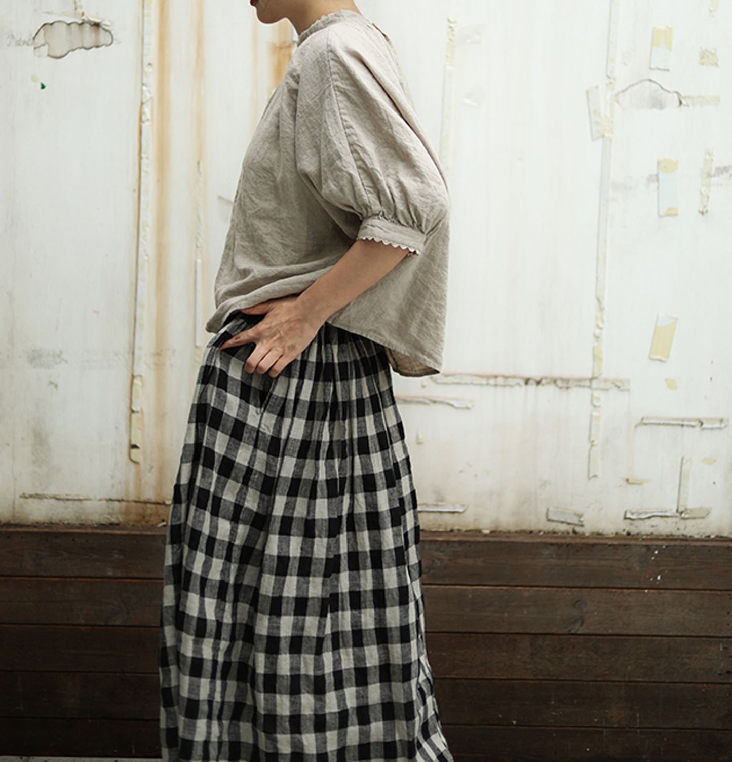 edoa Half Sleeve French Linen T Shirt