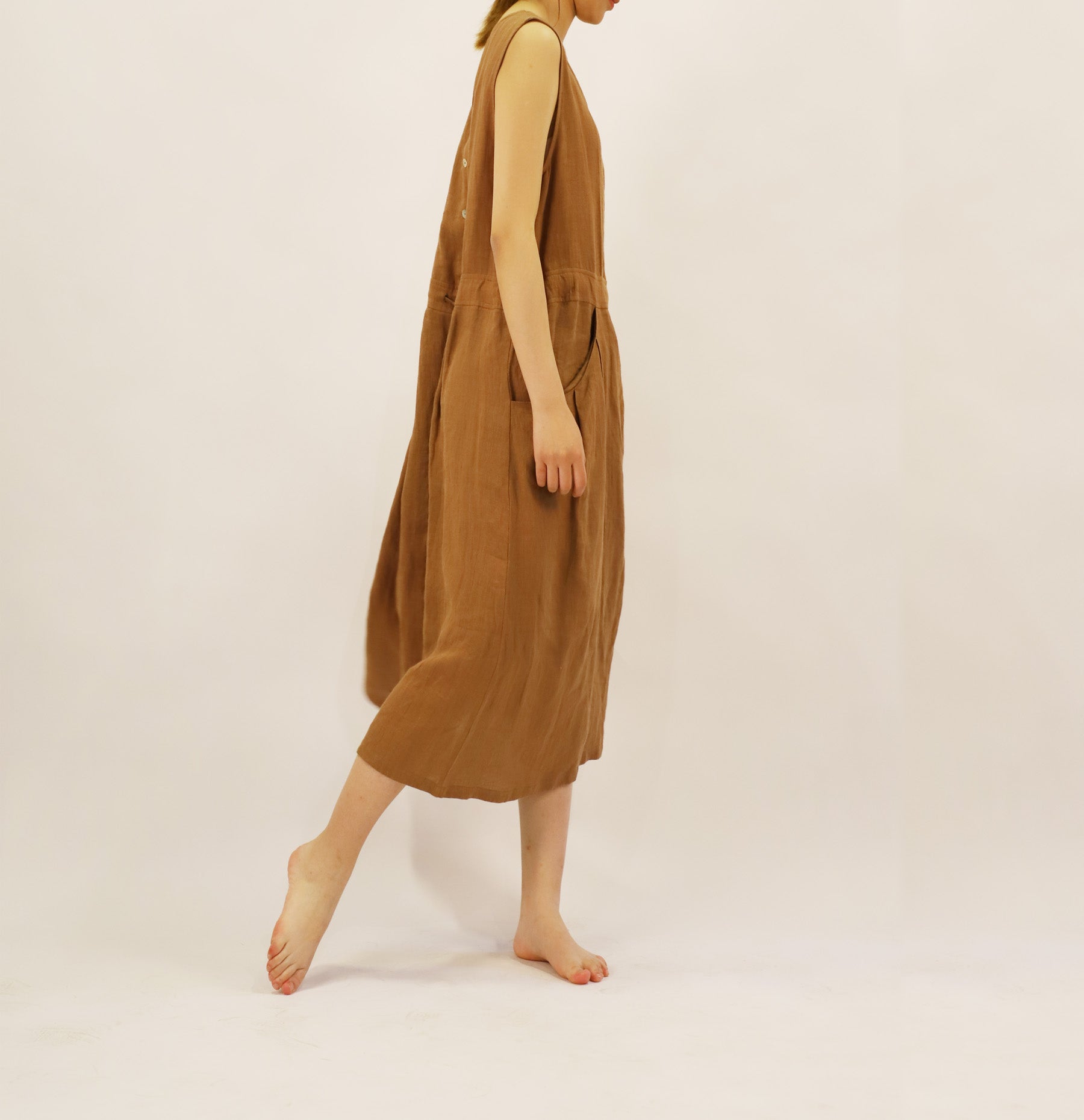 edoa Sleeveless Linen Sumeer Dress