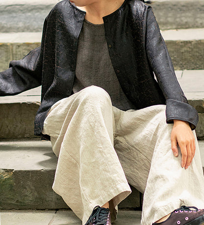 edoa Cracked Mud Silk Over Shirt