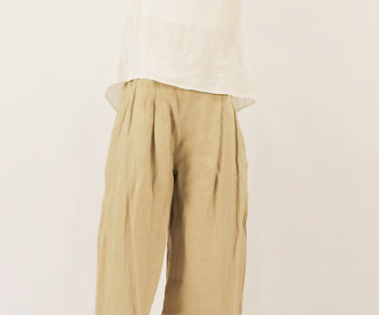 edoa Washed Linen Wide Leg Trousers