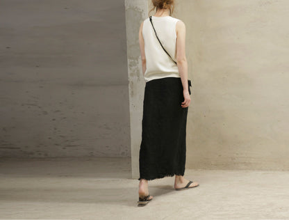 edoa  Crepe De Chine V-neck Sleeveless Tank