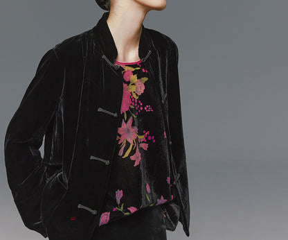 edoa Silk Velvet Lined Spring Jacket 