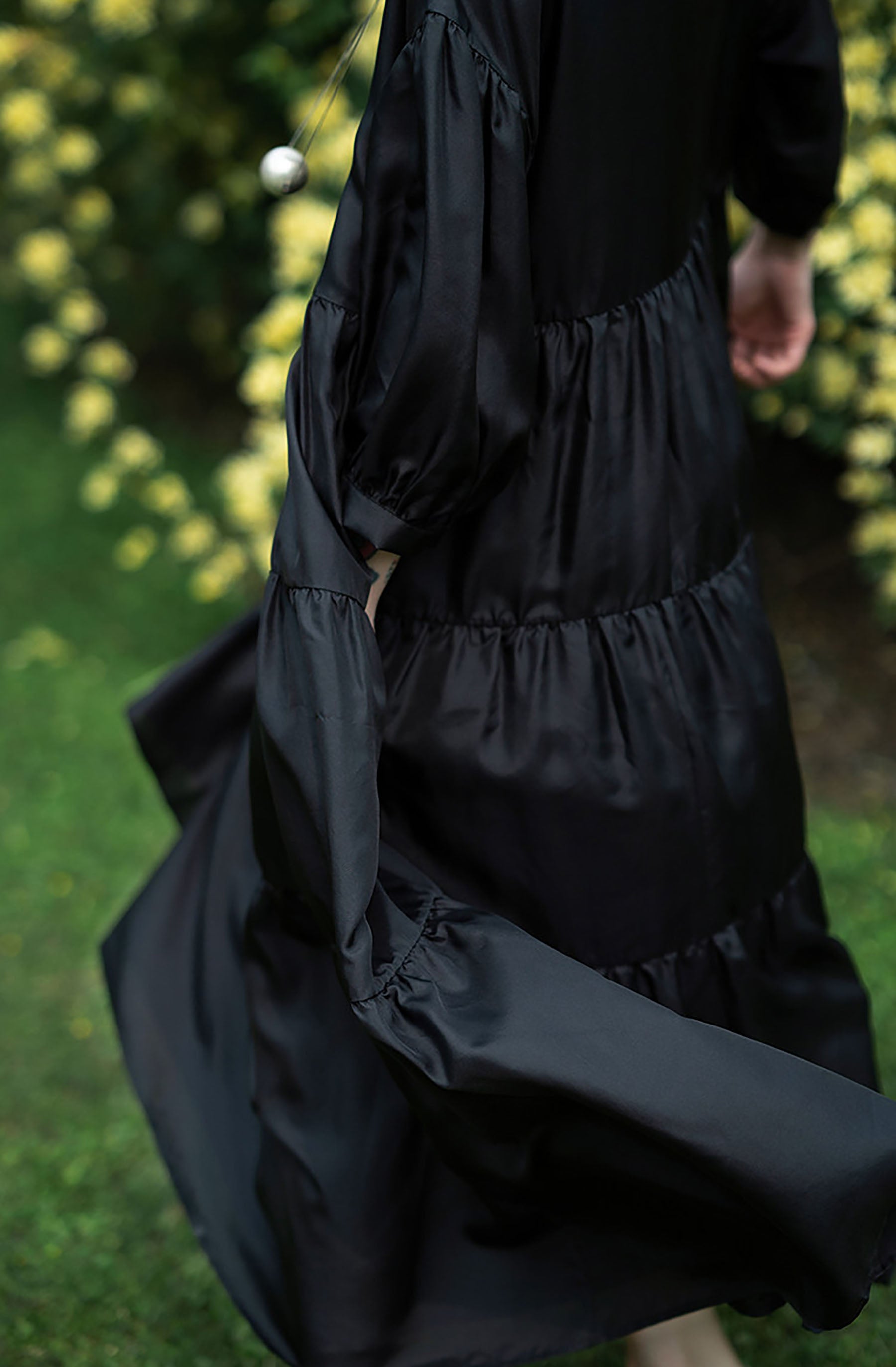 edoa Cake Silk Tiered Dress