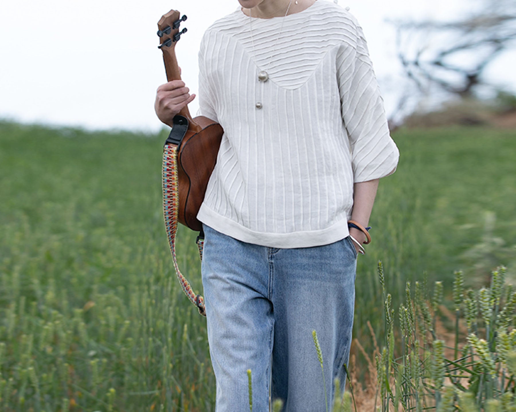 edoa Hand-pintucked Linen Blouse