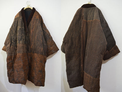 Mud Tussah Silk Goose Down Boro Coat co0234 A681