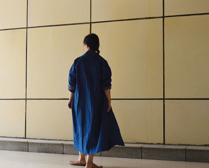 edoa Double Breasted Plant dyed Cotton Trench Coat 