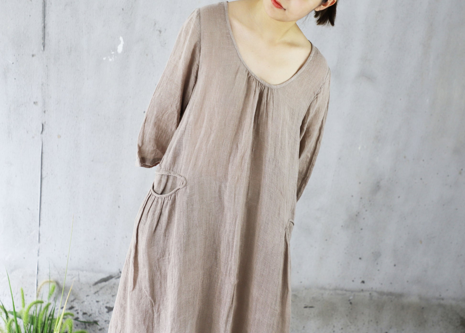 edoa Flare sleeves Linen Gauze Blouse