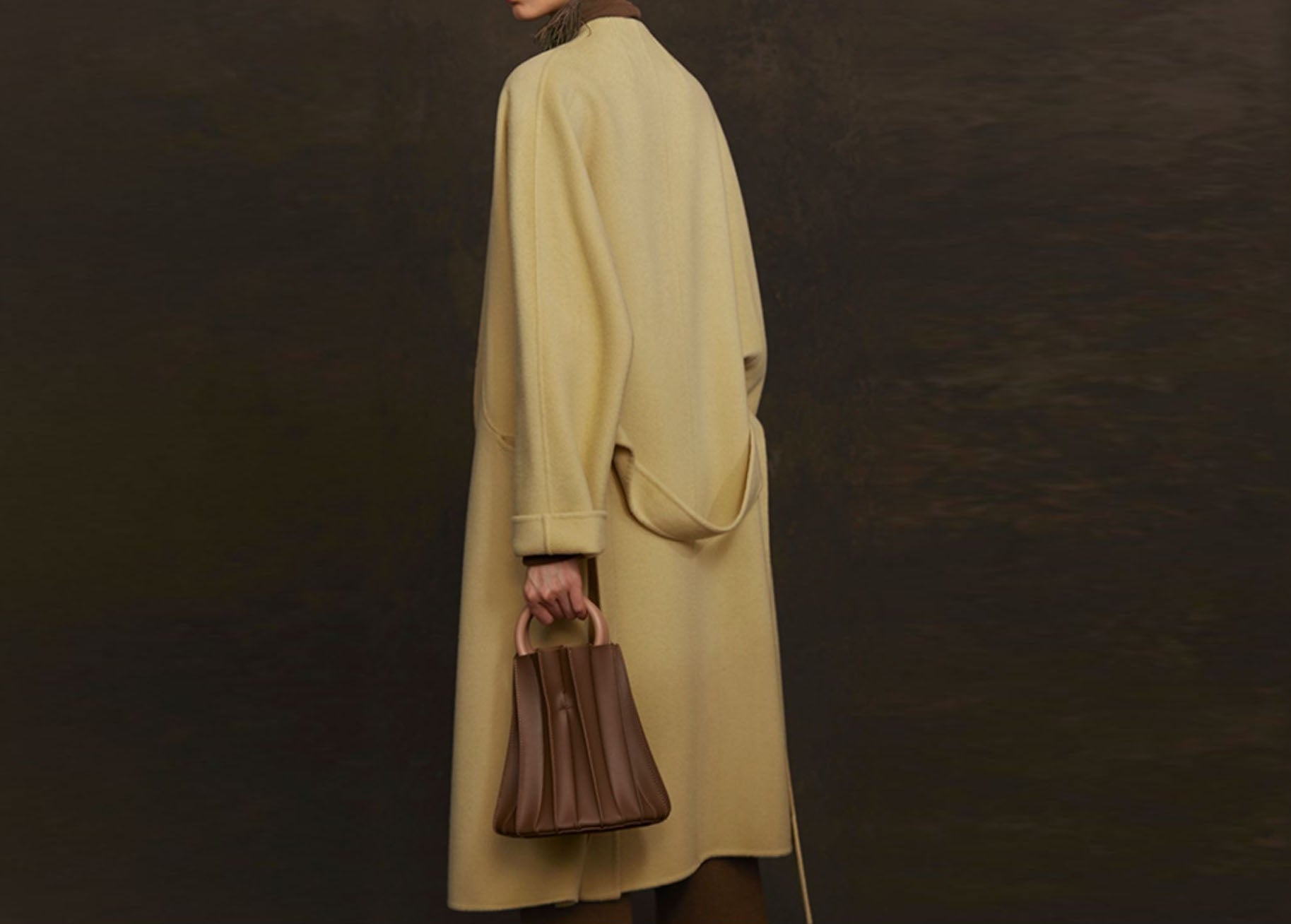 edoa Double Faced Wool Wrap Coat 