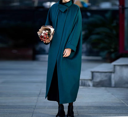 edoa Vintage Style Long Wool Coat 
