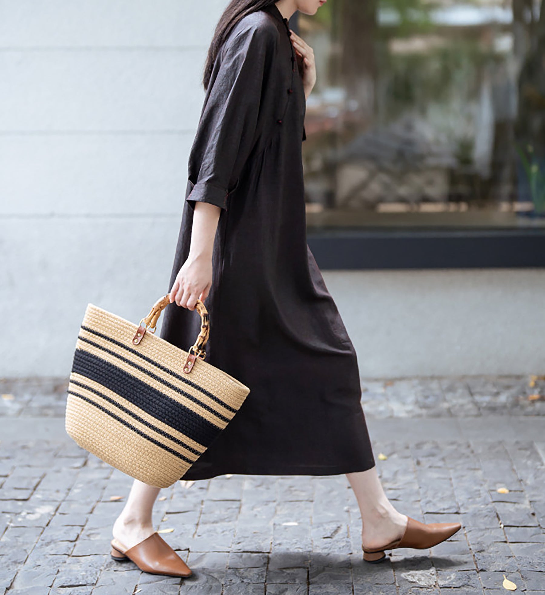 edoa Cracked Mud Silk Full Dress