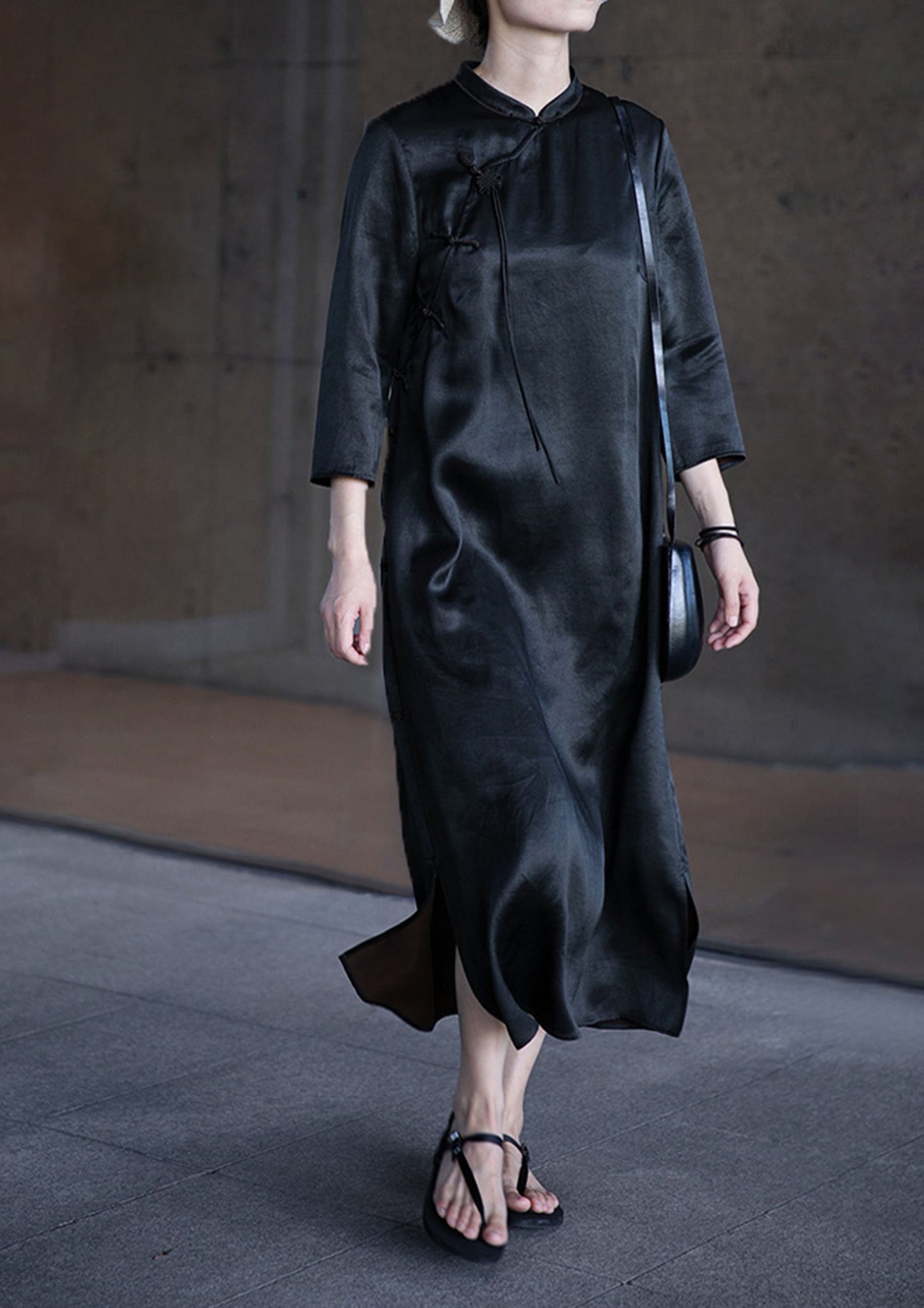 edoa Mud Silk Satin Qipao