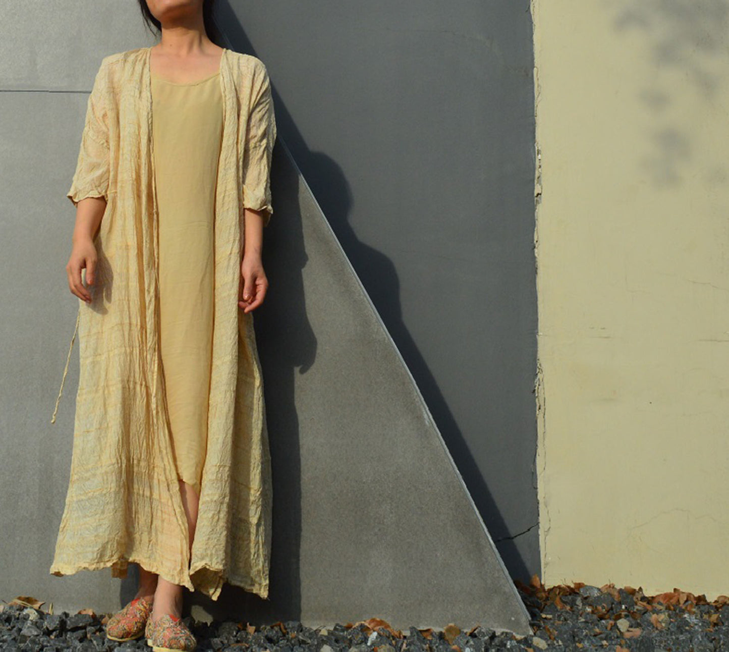 edoa Embroidered Hand-spun and Hand Woven Silk Dress
