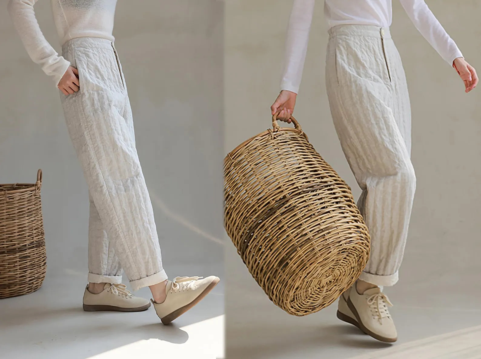 edoa Flax Linen Down Pants