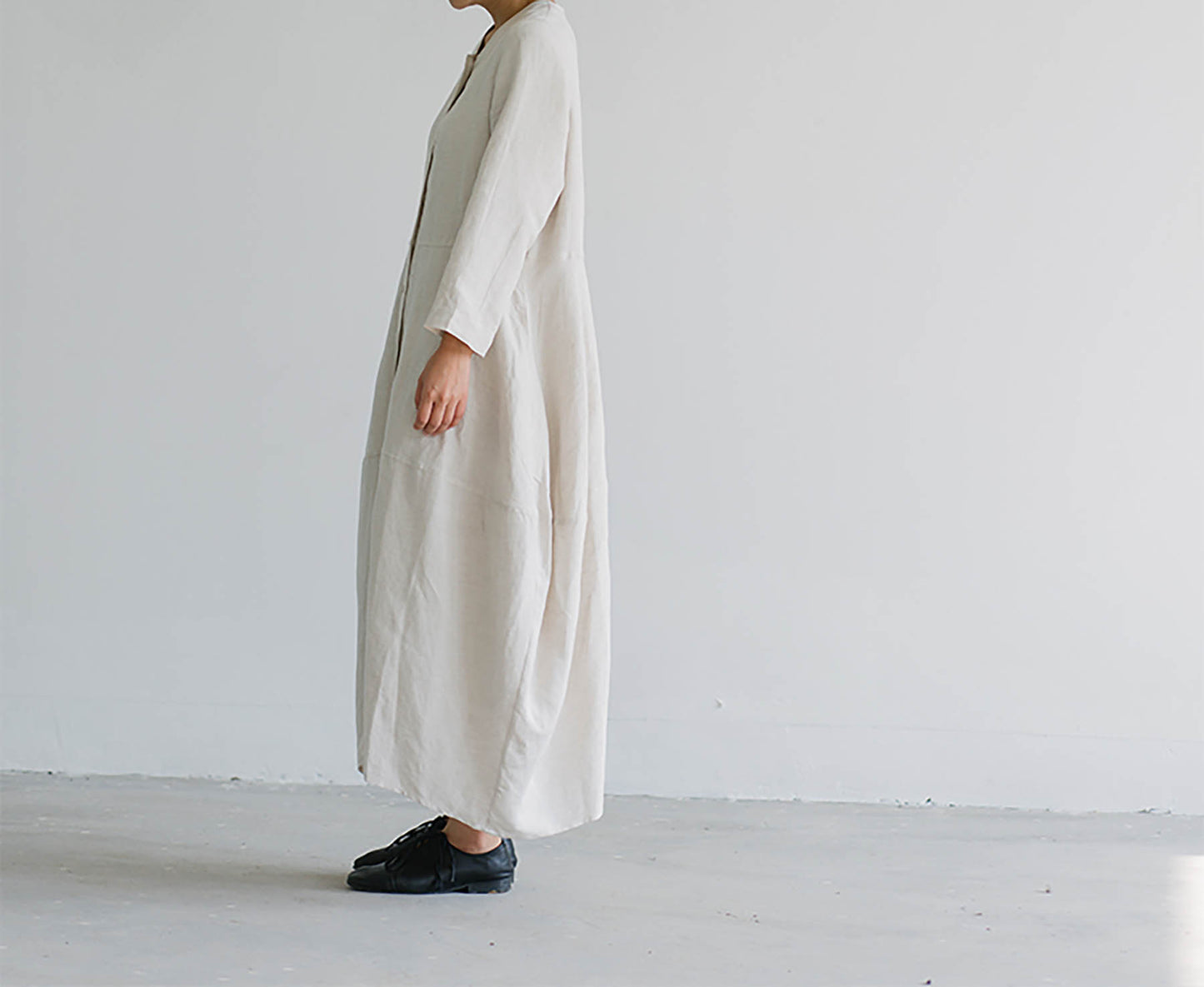 edoa Relaxed Fit Linen Cocoon Dress