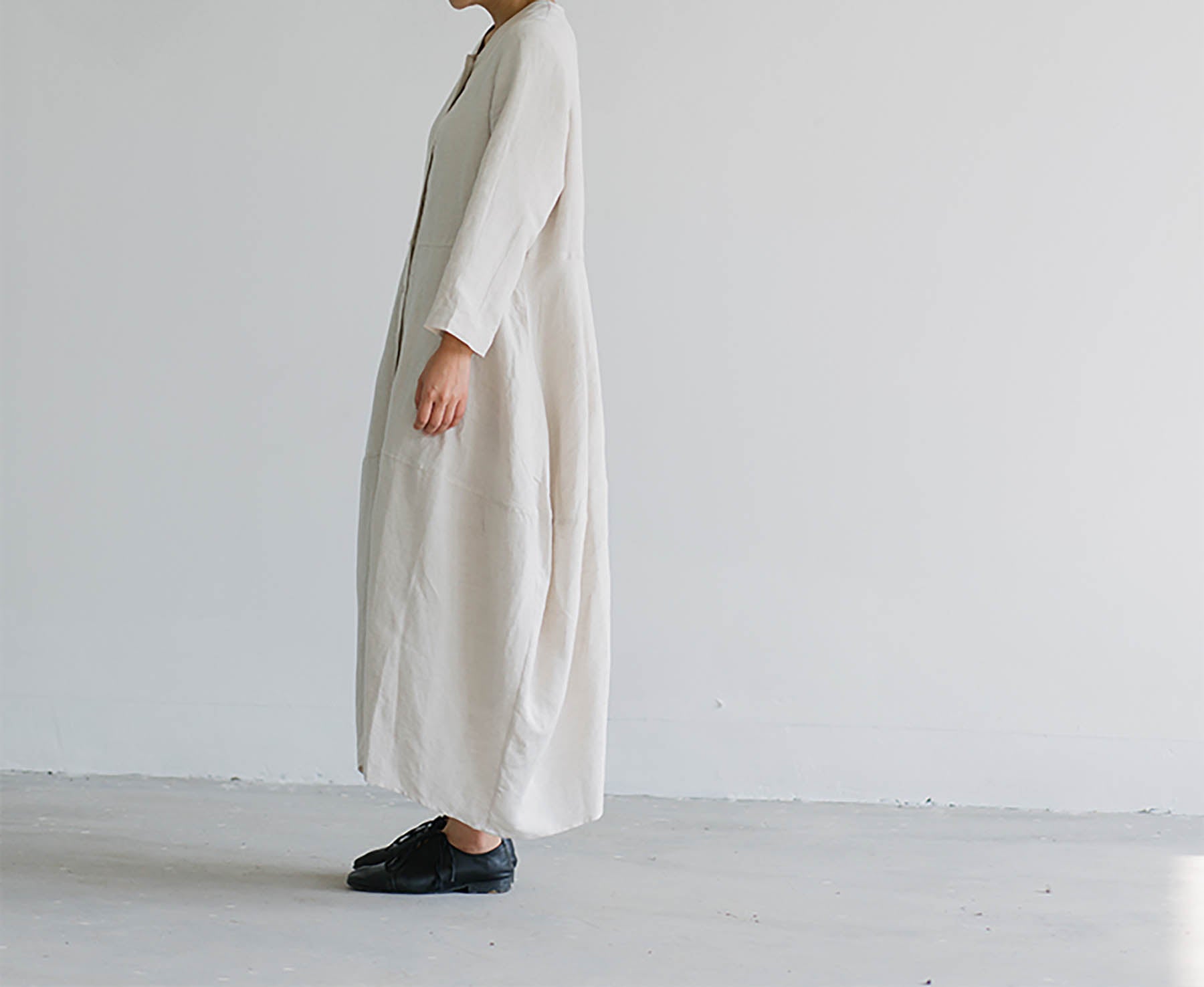 edoa Relaxed Fit Linen Cocoon Dress