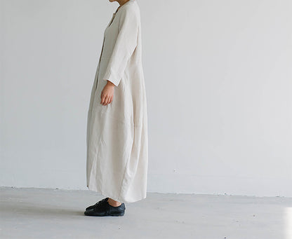 edoa Relaxed Fit Linen Cocoon Dress