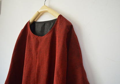 edoa Reversible Cracked Mud Silk Top